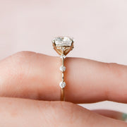 Colorless Cushion Moissanite Bridal Ring